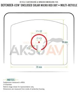 Vortex Optics Defender-CCW Enclosed Solar Micro Red Dot