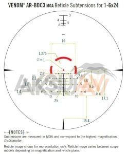 Vortex Venom 1-6x24 SFP AR-BD3 Tüfek Dürbünü ve Sport Montaj Paketi