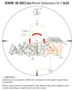 Vortex Venom 1-6x24 SFP AR-BD3 Tüfek Dürbünü ve Sport Montaj Paketi
