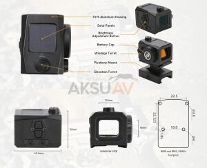 Nutrek Optics ROVAC 1x20x16 Solar Red Dot (Yeni Versiyon - 6 Moa)