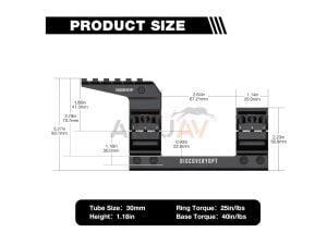 DiscoveryOpt 30 mm Heavy Duty Cantilever Montaj 0 Moa Tek Parça Dürbün Ayağı