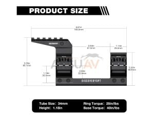 DiscoveryOpt 34 mm Heavy Duty Cantilever Montaj 0 Moa Tek Parça Dürbün Ayağı