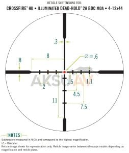 Vortex Crossfire HD 4-12x44 SFP Illuminated Dead-Hold BDC Tüfek Dürbünü (Moa)