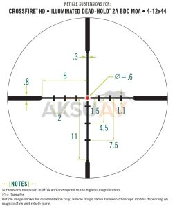 Vortex Crossfire HD 4-12x44 SFP Illuminated Dead-Hold BDC Tüfek Dürbünü (Moa)