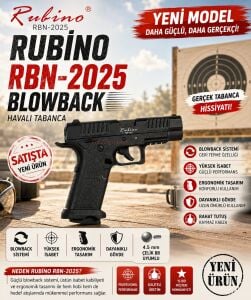 Rubino RBN-2015 Siyah 4.5 mm Blowbackli Havalı Tabanca