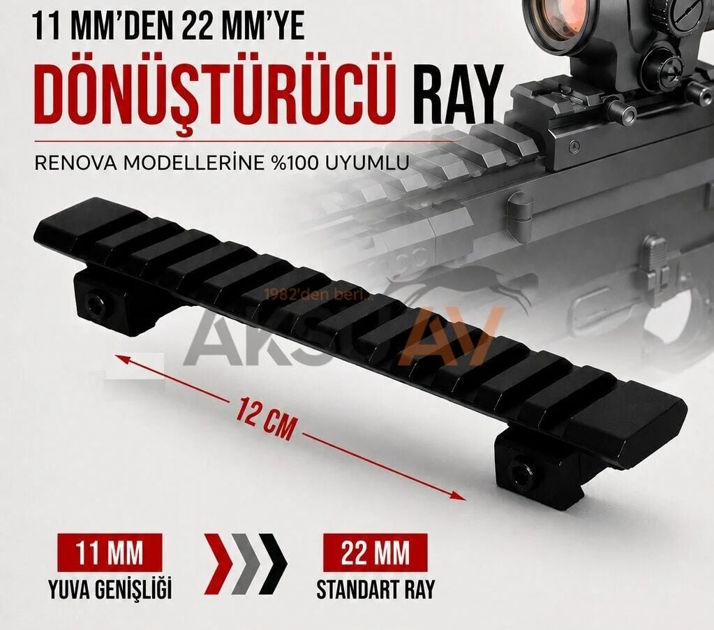 Renova Red Dot Takma Aparatı, Vormex 11-22 mm Çevirici Pikatini Ray