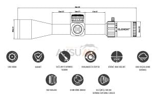 Element Optics Helix Gen II 6-24x50 FFP APR-2D Tüfek Dürbünü (Alman Mercek)