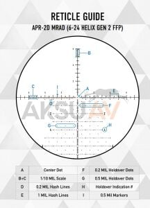 Element Optics Helix Gen II 6-24x50 FFP APR-2D Tüfek Dürbünü (Alman Mercek)