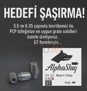 AlphaSlug 6.35 mm 45 Grain G7 Solid Havalı Saçma (100 Adet)