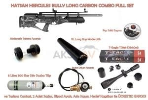 Hatsan Hercules Bully Long Carbon Combo Full PCP Havalı Tüfek Seti (Scuba+Dürbün+Moderator)