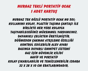 Nurgaz Tekli Portatif Kamp Ocağı