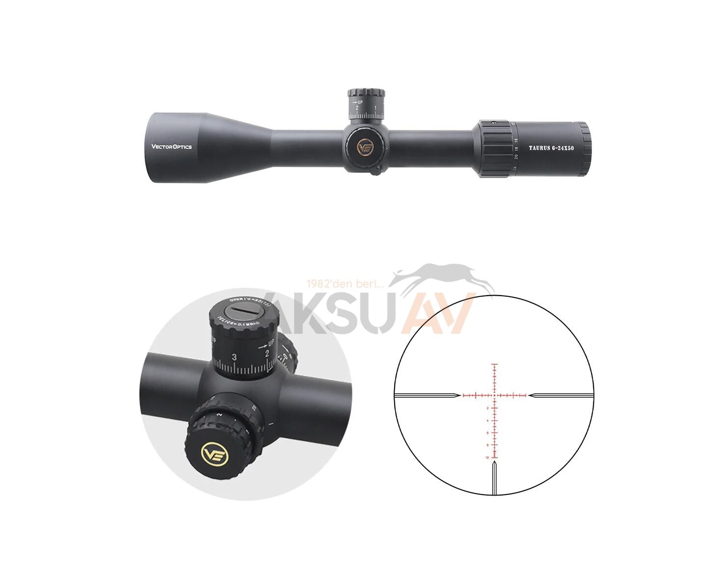 Vector Optics Taurus 6-24x50 HD SFP Tüfek Dürbünü (Tauron)
