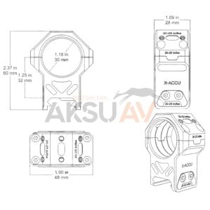Vector Optics X-Accu Gen II 30 mm Yüksek Boy Pikatini Montaj Dürbün Ayağı