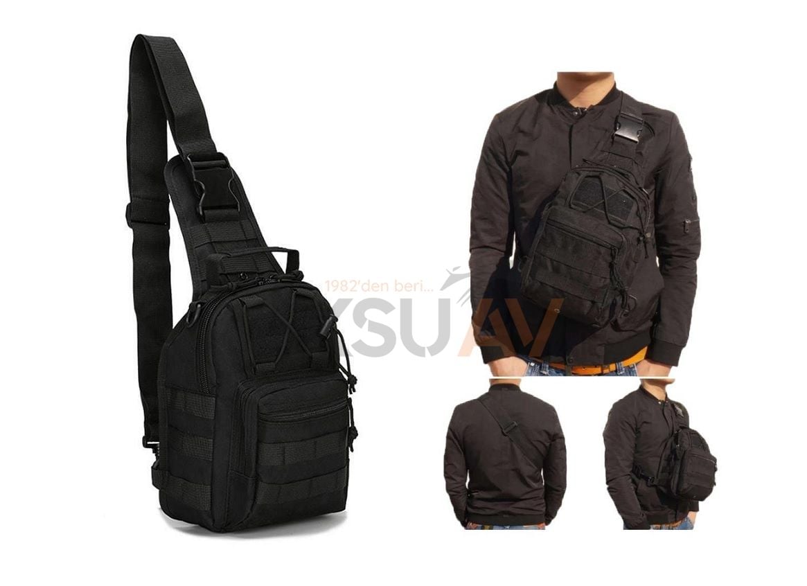 Single Sword Tek Omuz Çantası, Siyah Renk