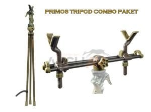Primos Tripod Combo, Gen3 Trigger Stick Kamuflaj ve 2-Point Gun Rest Seti (18-38 Inç - Küçük Boy)