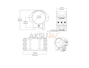Vector Optics X-Accu 34 mm Pikatini Montaj Düşük Boy Dürbün Ayağı