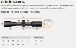Vortex Crossfire 3-9x40 Dead-Hold 2A BDC Tufek Dürbünü (Moa)