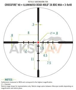Vortex Crossfire 3-9x40 Dead-Hold 2A BDC Tufek Dürbünü (Moa)