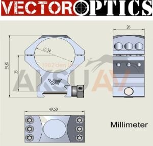 Vector Optics X-Accu 34 mm Medium Dürbün Ayağı