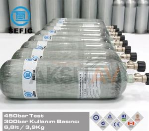 SEFIC 6.8 Litre 300 Bar Karbonfiber Scuba Tüp (2023 Kasım Üretim)