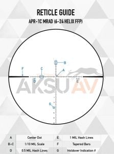 Element Optics Helix 6-24x50 FFP Tüfek Dürbünü, APR-1C