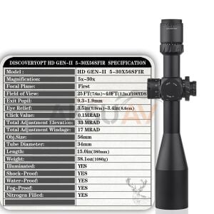DiscoveryOpt HD Gen II 5-30x56 SFIR FFP Tüfek Dürbünü
