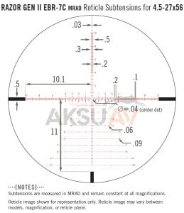Vortex Optics Razor® HD Gen II 4.5-27x56 FFP EBR-7C MRAD Tüfek Dürbünü