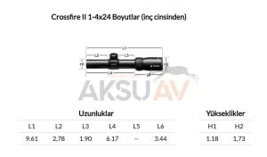 Vortex Crossfire II 1-4x24 SFP V-Brite Tüfek Dürbünü (Moa)