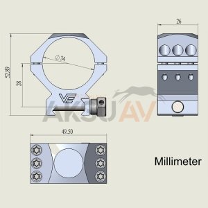Vector Optics 34 mm X-ACCU Dürbün Ayağı