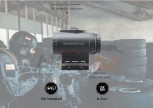 Vector Optics Paragon 3x18 Micro Prism Scope Reddot