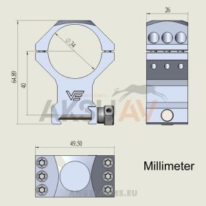 Vector Optics X-Accu 34 mm Yüksek Dürbün Ayağı