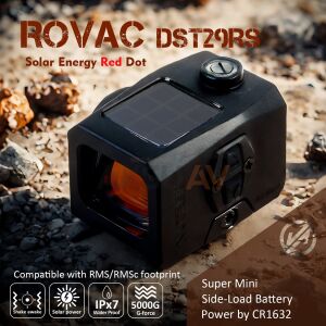 Nutrek Optics Rovac 1x20x16 Mini Solar Power Red Dot Sight (3 Moa)