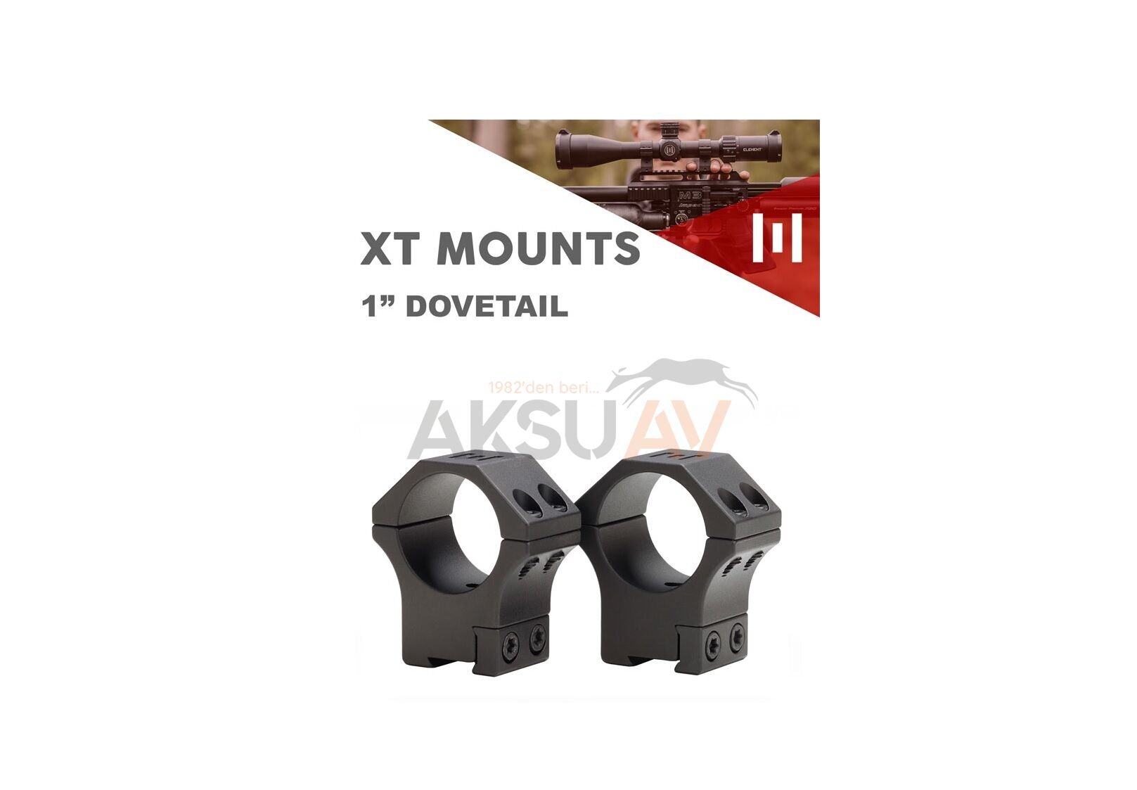 Element Optics XT Mounts 1'' Dovetail Dürbün Ayağı (25-11 mm Orta Boy)