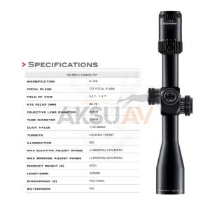 Swampdeer HD Pro 4-16x44 SF FFP Tüfek Dürbünü