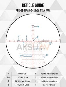 Element Optics Titan 5-25x56 FFP MRAD Tüfek Dürbünü, APR-2D