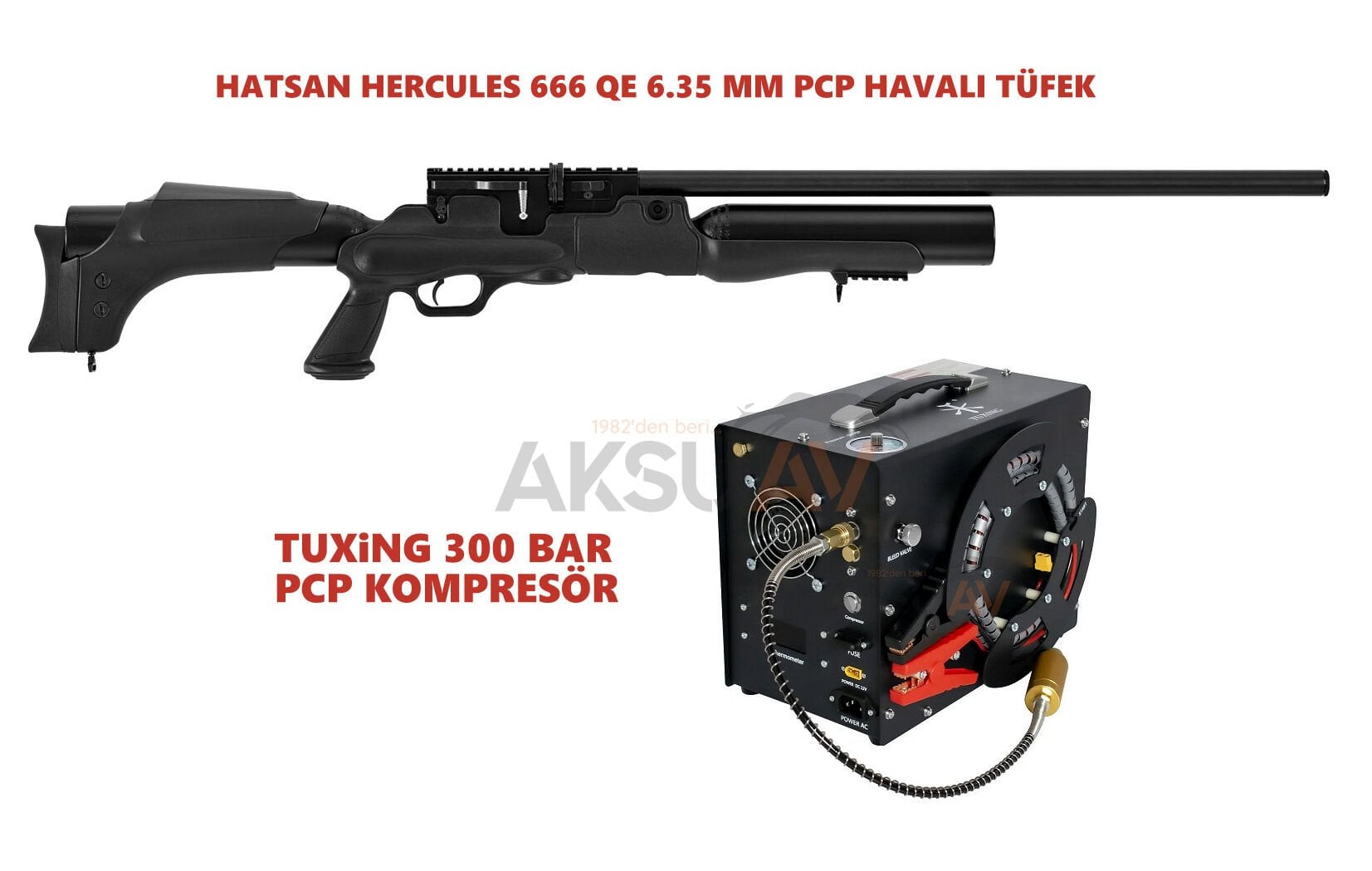 Hatsan Hercules 666 PCP + Tuxing 300 Bar PCP Kompresör Combo Set