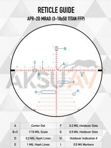 Element Optics Titan 3-18x50 FFP Tüfek Dürbünü, APR-2D Mrad