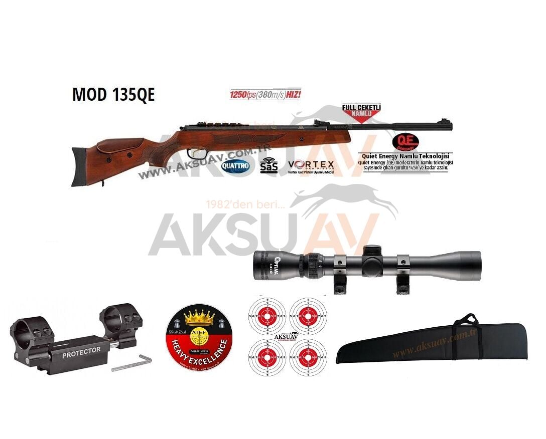 Hatsan Mod 135 QE Vortex Combo Havalı Tüfek (Dürbün+Dampa)