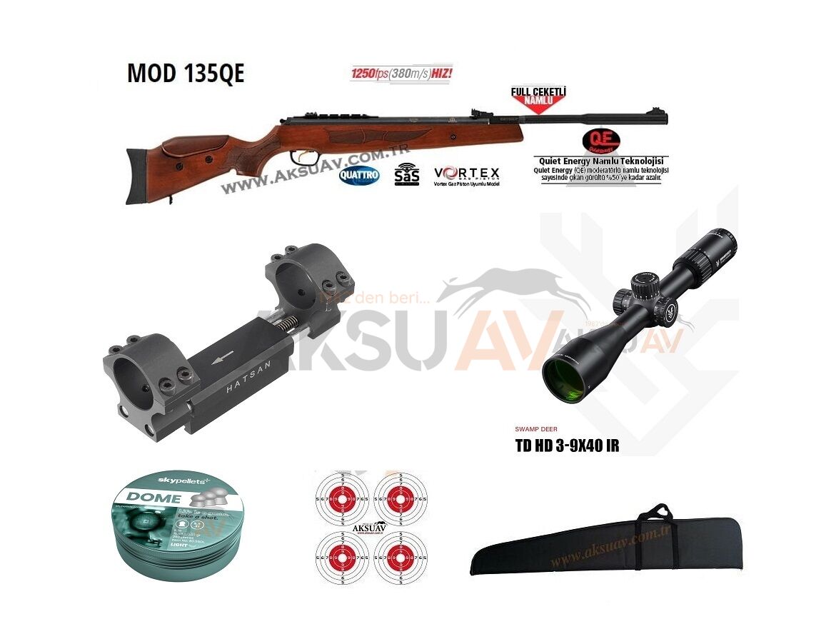 Hatsan Mod 135 QE Vortex Combo Havalı Tüfek (Dürbün+Dampa)