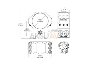 Vector Optics X-Accu 34 mm Pikatini Montaj Orta Boy Dürbün Ayağı