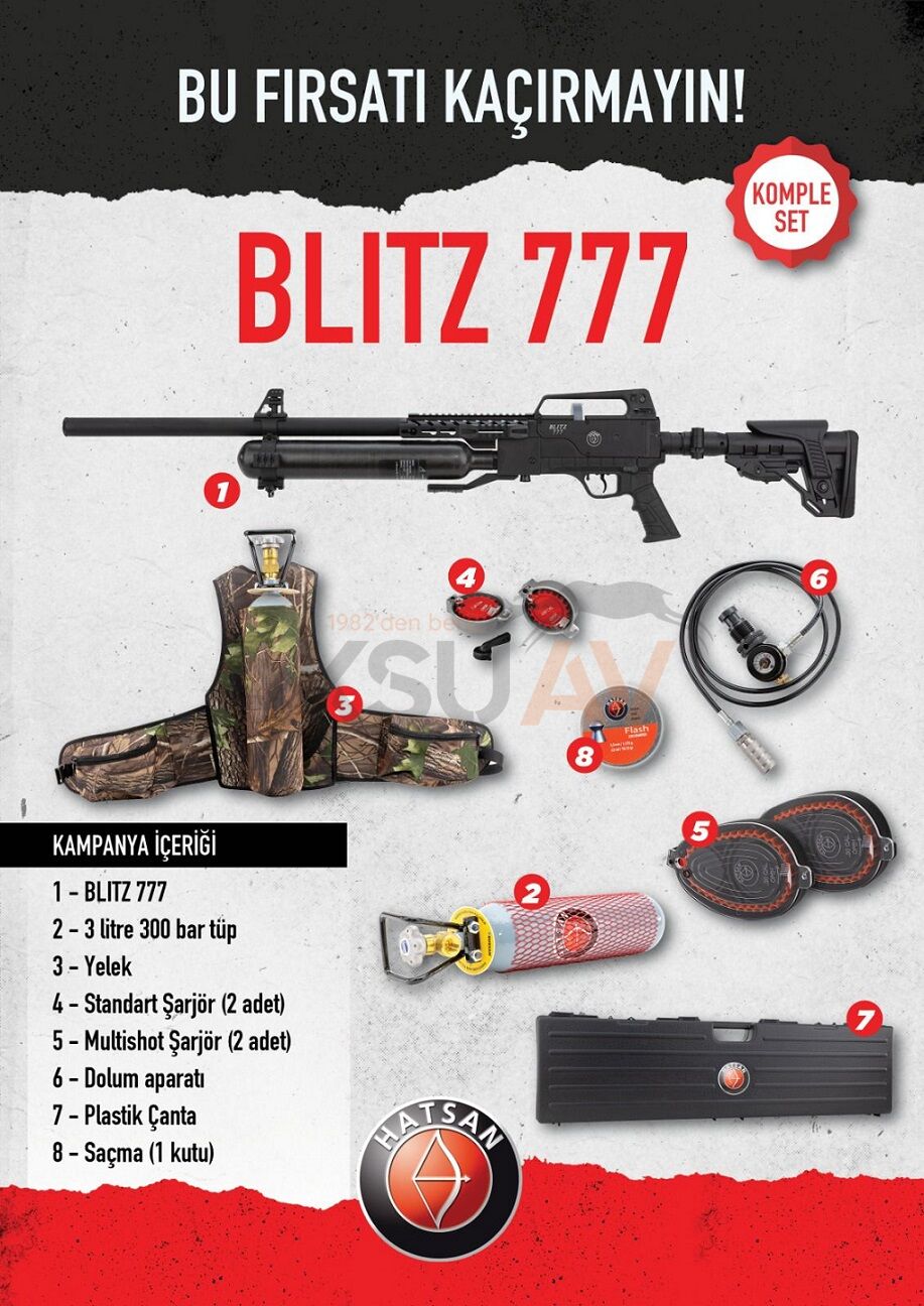 Hatsan BLITZ 777 Combo PCP Havalı Tüfek (Full Set)