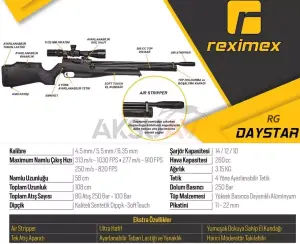 Reximex DayStar S Regülatörlü PCP Havalı Tüfek