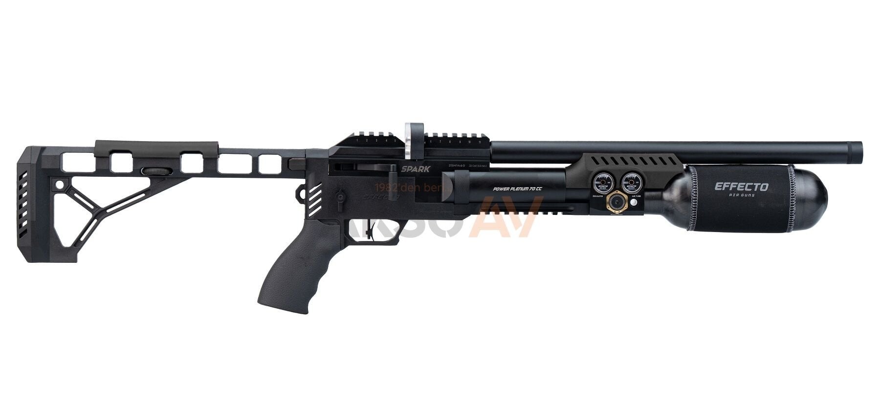 Effecto Spark Compact Siyah PCP Havalı Tüfek (Karbon Tüp - 350 cc)