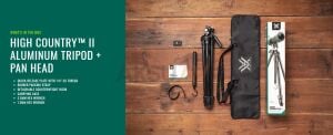 Vortex High Country™ II Alüminyum Tripod + Pan Head