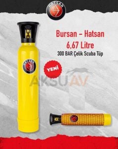 Hatsan 6.67 Litre 300 Bar Çelik Scuba Tüp