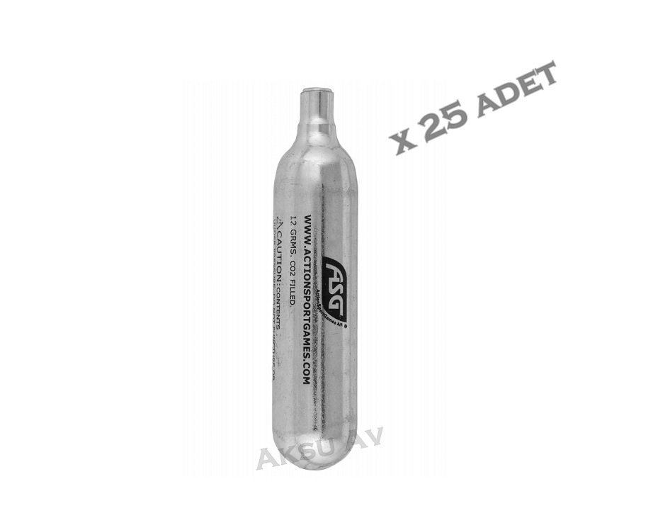 ASG 12 Gram Co2 Havalı Tabanca Tüpü, 25 Adet