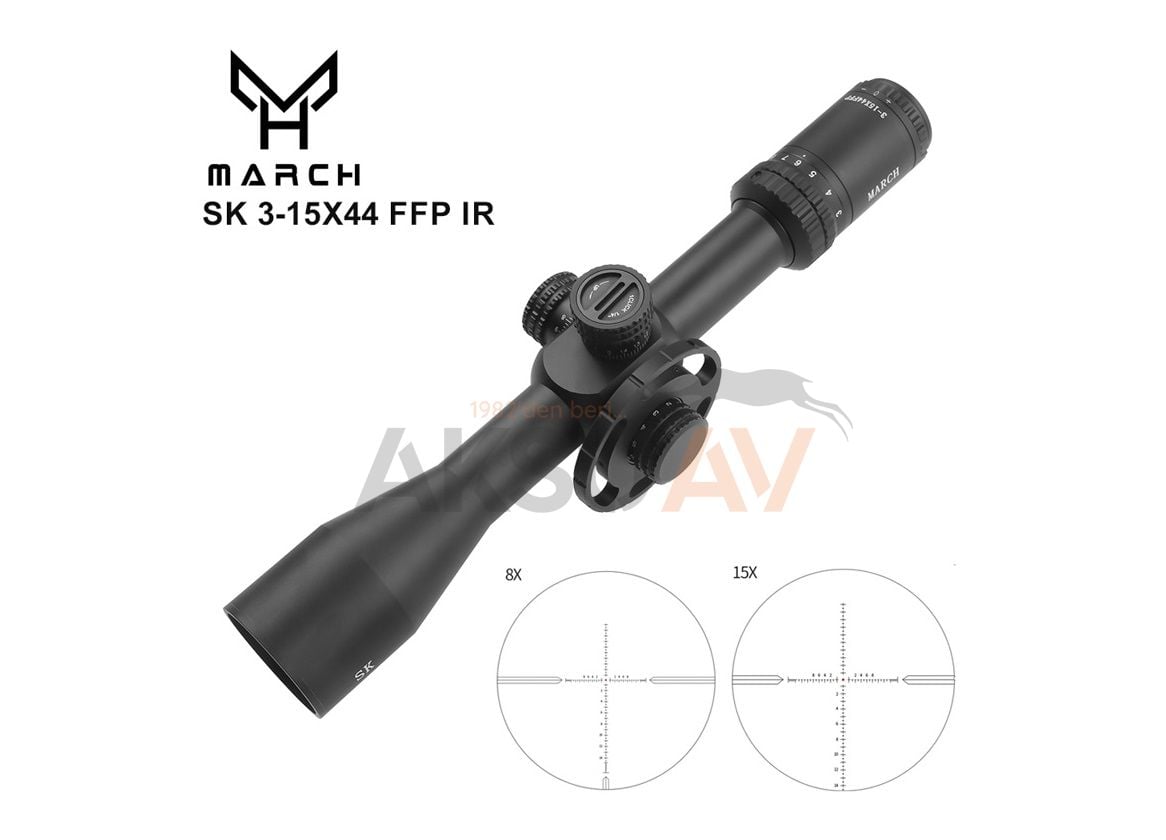 T-Eagle March SK 3-15x44 IR FFP Tüfek Dürbünü