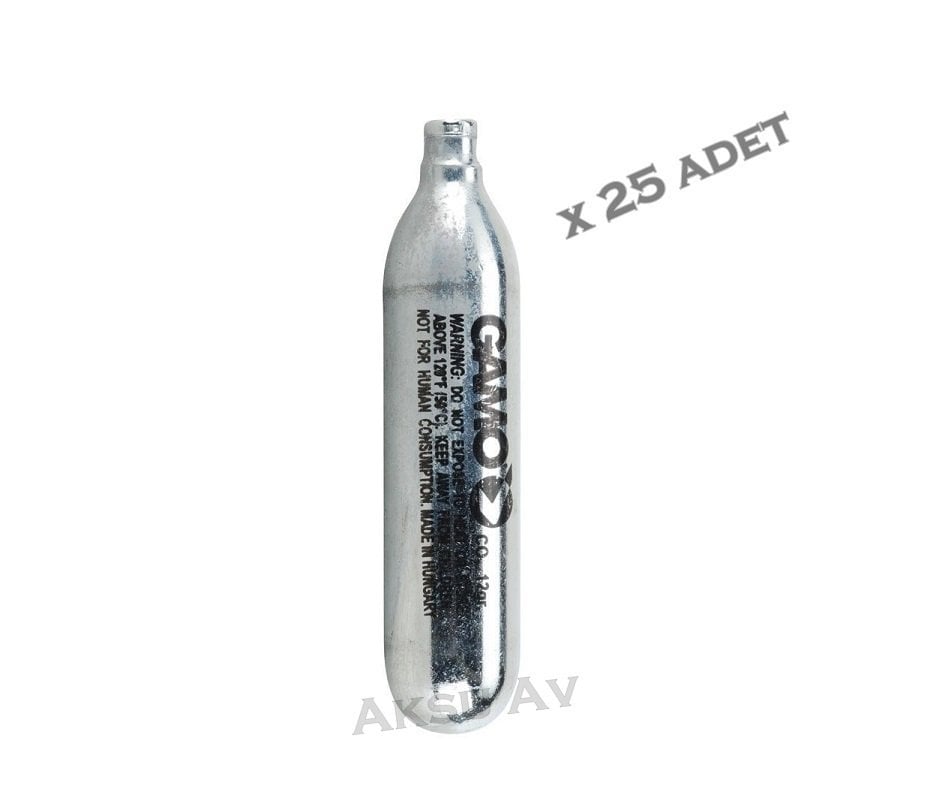 Gamo 12 Gram Co2 Havalı Tabanca Tüpü, 25 Adet