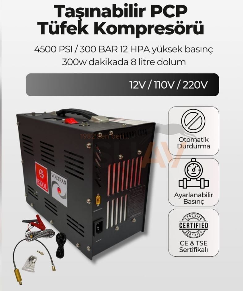 Ekol PCP Havalı Tüfek Kompresörü (4500 Psi - 300 Bar)