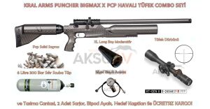 Kral Puncher Bigmax X Carbon Combo FULL PCP Havalı Tüfek Seti (Scuba + FFP Dürbün + Moderator)